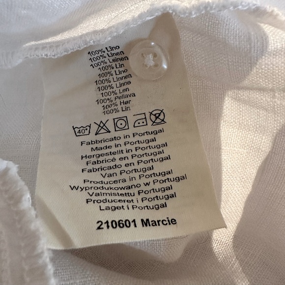 White linen drawstring waist dress by 0039 Italy also Swimsuit coverup Size S - Picture 6 of 6